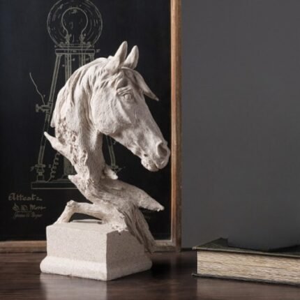 GALLOPING MAJESTY RESIN HORSE STATUE WHITE