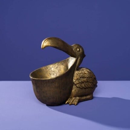 DECORATIVE BOWL PELICAN GOLD