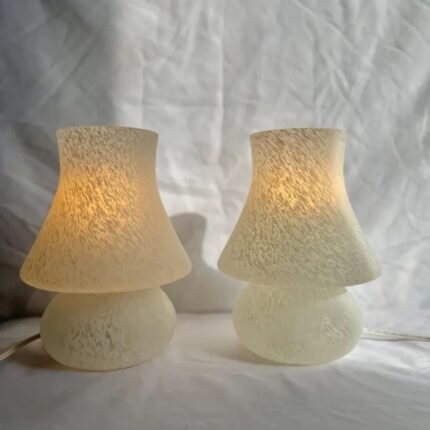 2 OPAL ONE GLASS MUSHROOM LAMPS