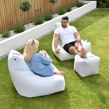 SET OF TWO OSLO PASTEL HIGH BACK SOFA SET WITH ONE STOOL