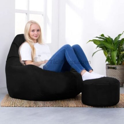 BUCKET BEAN BAG CHAIR AND FOOT STOOL