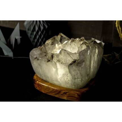 AAA WHITE AMETHYST GEODE IN BESPOKE TABLE LAMP