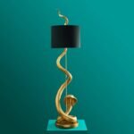Floor Lamp Snake Cobra Kaara Gold-Black