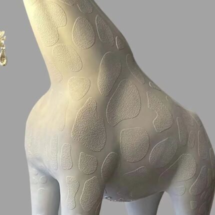 UNIQUE GIRAFFE SCULPTURE NOVELTY FLOOR LAMP 105 BLACK WHITE
