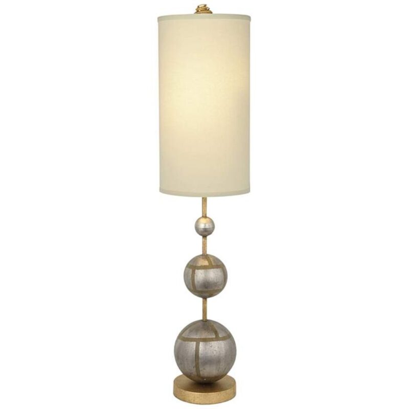 SILVER GOLD SPHERES METAL TABLE LAMP