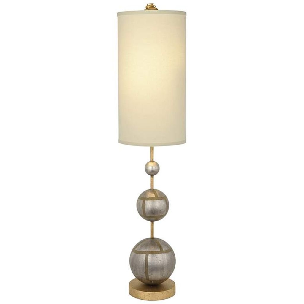 1 SILVER GOLD SPHERES METAL TABLE LAMP