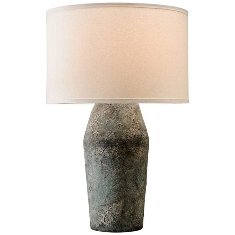 RUSTIC MOONSTONE FINISH CERAMIC TABLE LAMP