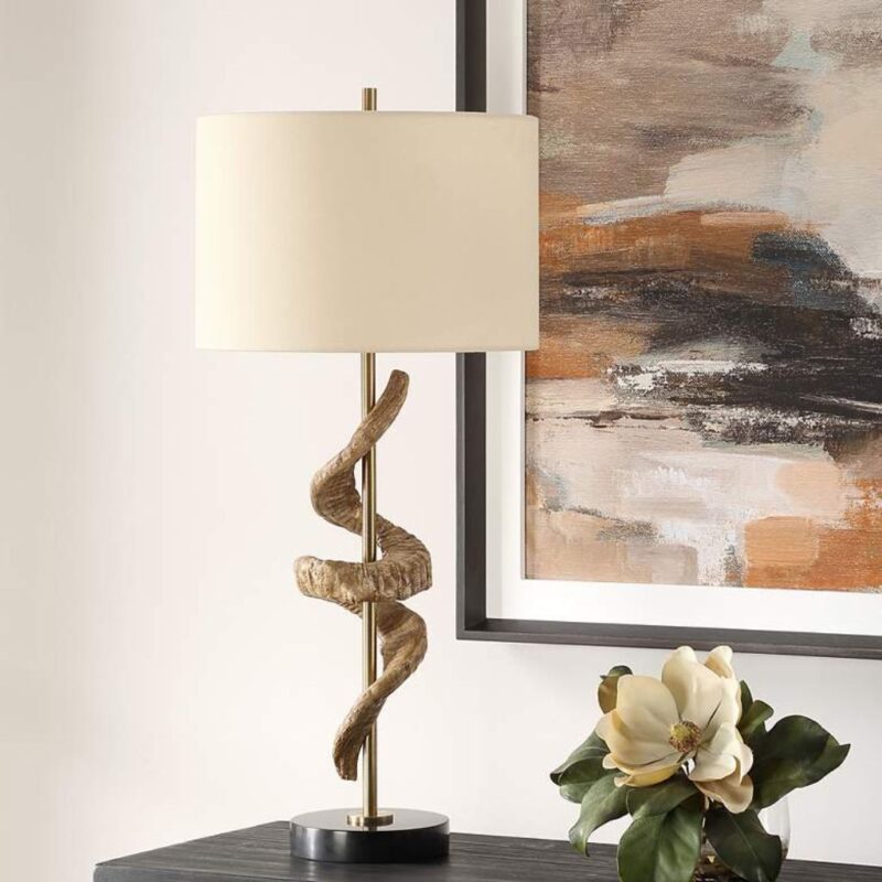 ANTIQUE BRASS TABLE LAMP