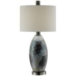 LOGAN BLACK AND WHITE REACTION GLASS TABLE LAMP