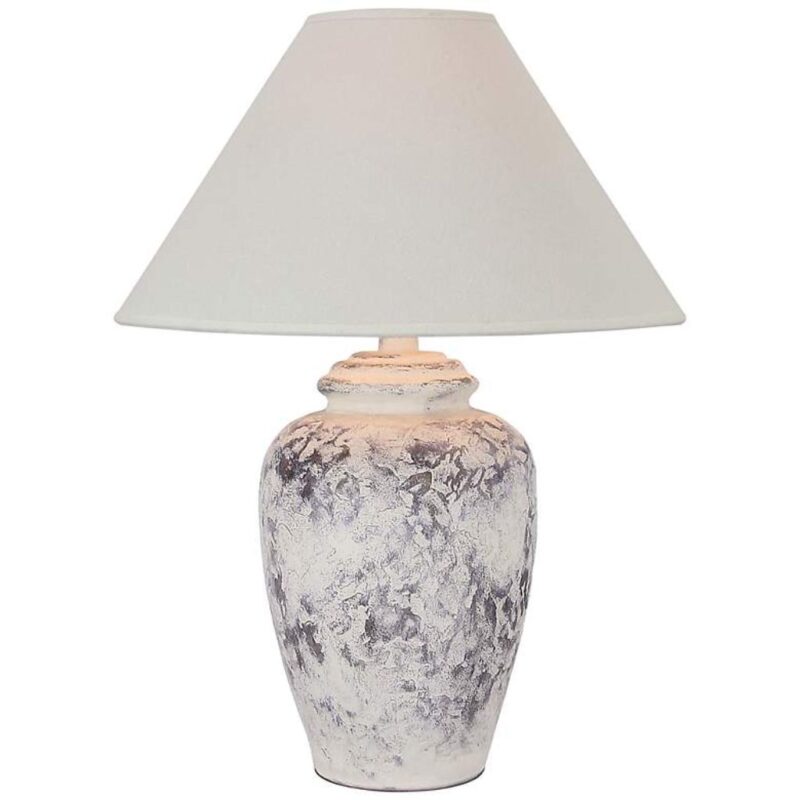 WHITE WASHED RUSTIC SOUTHWEST STYLE LED TABLE LAMP