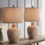 GLENN DAPPLED BEIGE TABLE LAMP