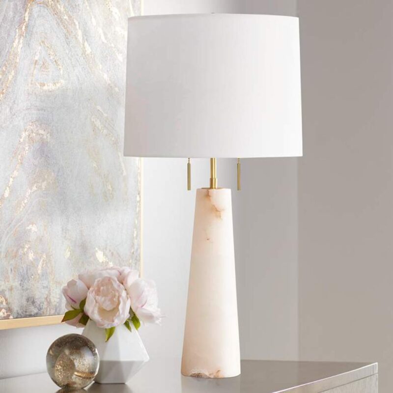 NATURAL STONE ALABASTER TABLE LAMP