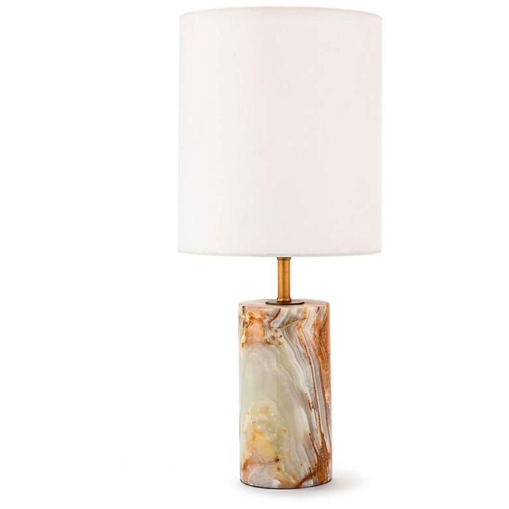 1 BRASS CYLINDER ACCENT TABLE LAMP