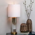 GLAZY GLASS AND CRYSTAL TABLE LAMP