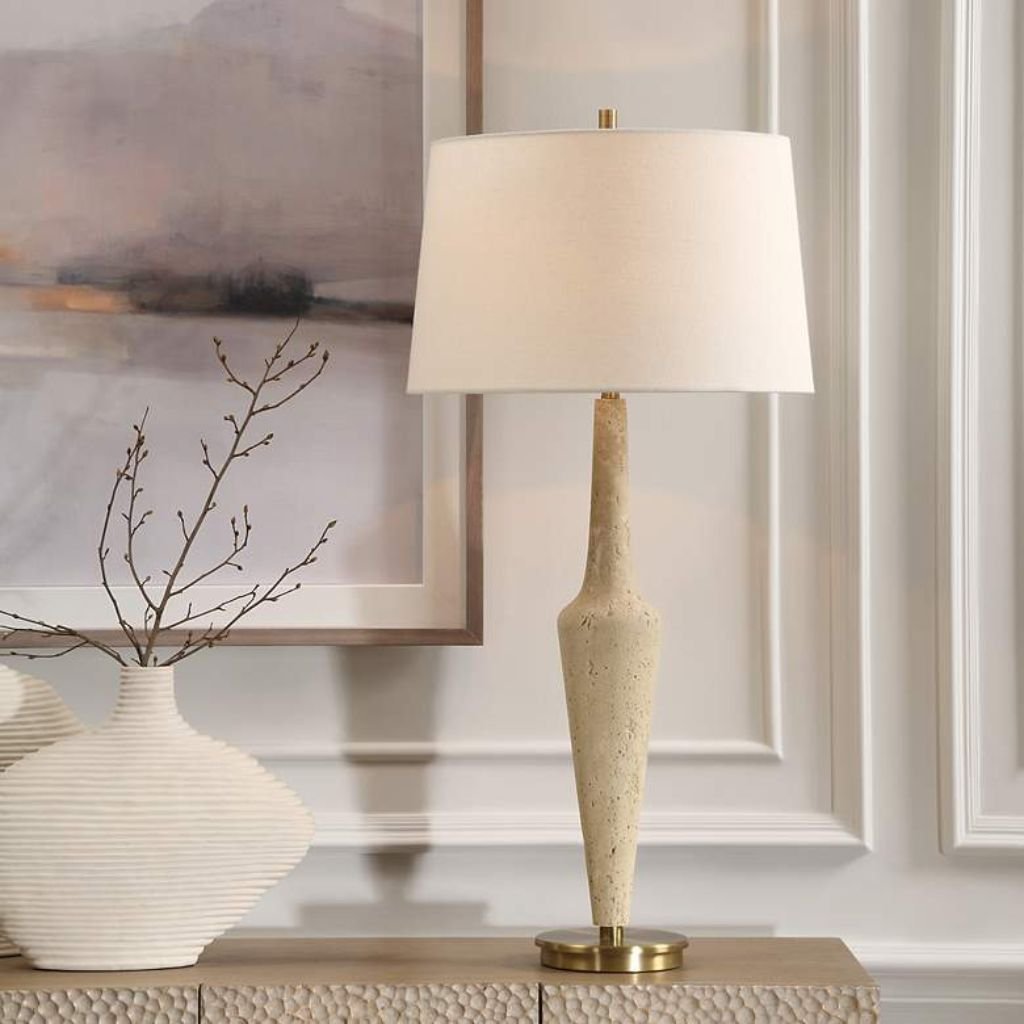 1 JULIET TRAVERTINE TABLE LAMP