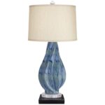 POSSINI EURO CERAMIC TABLE LAMP MARBLE RISER