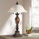 MARBLE ALABASTER GLASS TABLE LAMP