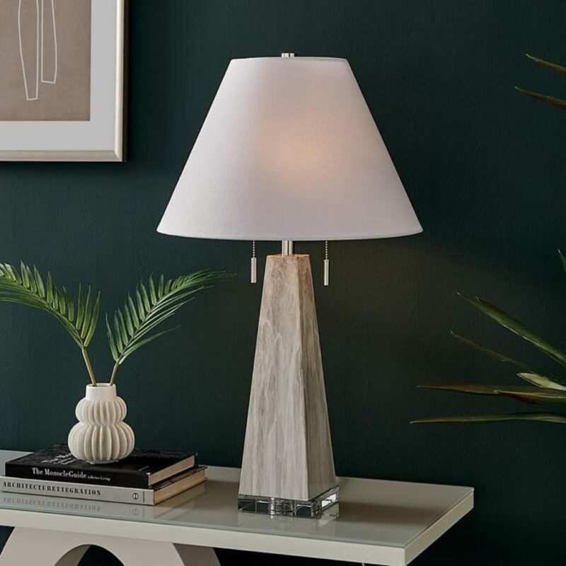 GRAY MARBLE TABLE LAMP