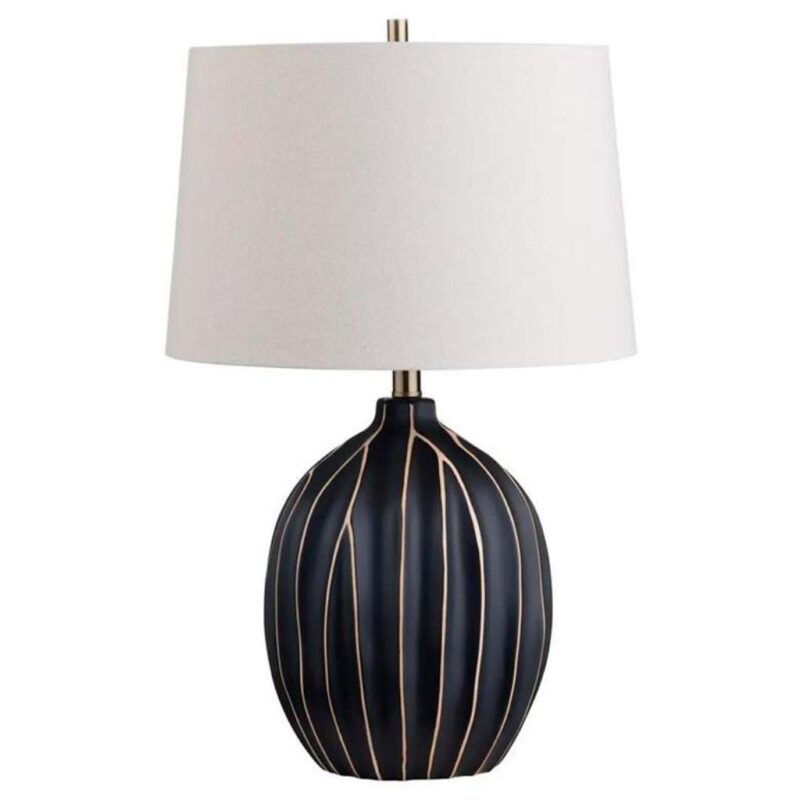 HIGH STRIPED CERAMIC TABLE LAMP