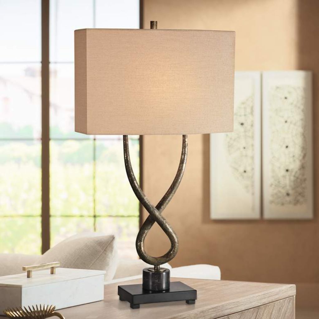 1 UTTERMOST TALEMA TWISTED STEEL BASE TABLE LAMP