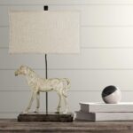 DAPPLE GRAY HORSE FIGURINE TABLE LAMP