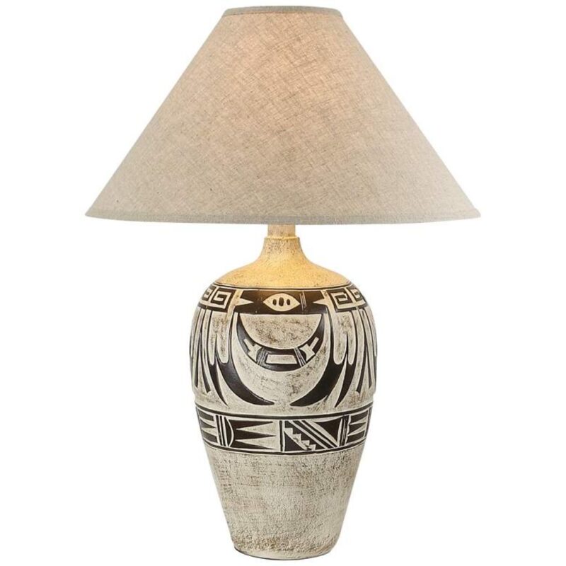 RUSTIC SAND FINISH TALL VASE LED TABLE LAMP
