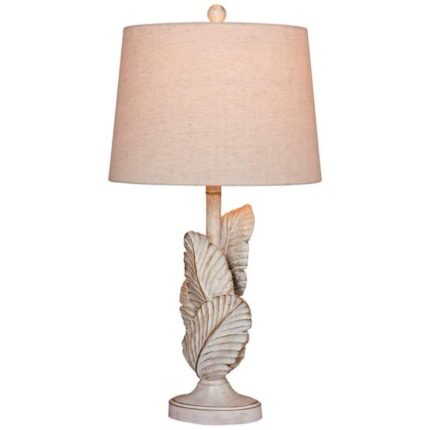 TROPICAL COASTAL ANTIQUE WHITE TABLE LAMP