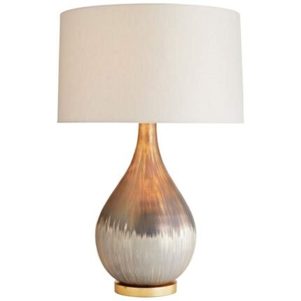 SATIN SILVERED BRONZE MERCURY GLASS TABLE LAMP