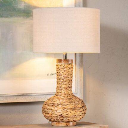 WOVEN WATER HYACINTH TABLE LAMP