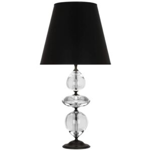 DEEP PATINA BRONZE AND CLEAR CRYSTAL TABLE LAMP