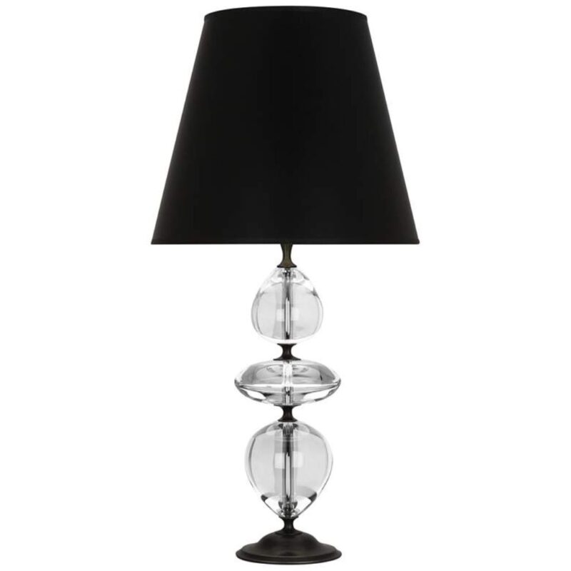 DEEP PATINA BRONZE AND CLEAR CRYSTAL TABLE LAMP