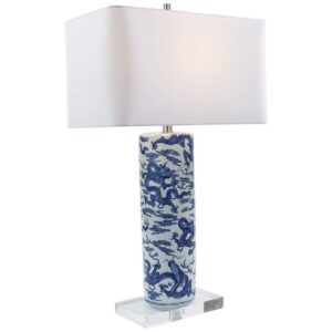 CYLINDER BLUE TABLE LAMP
