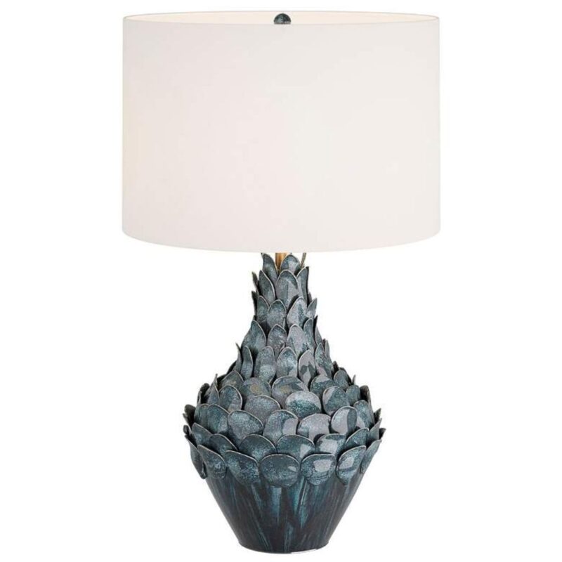 COASTAL OCEAN BLUE CERAMIC TABLE LAMP