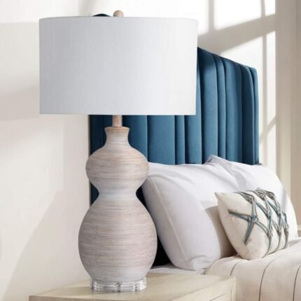 BOHO STYLED WHITE TABLE LAMP