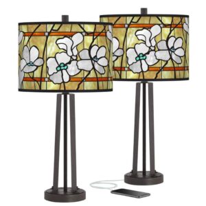 SUSAN DARK BRONZE USB TABLE LAMP