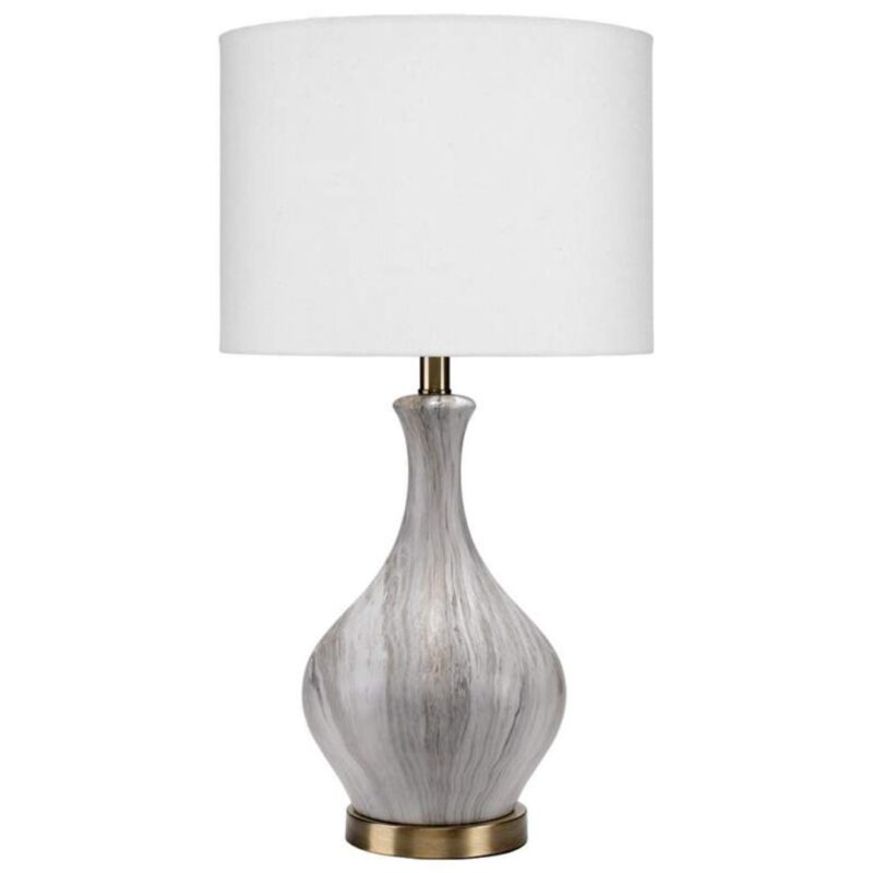 MILA GREY MARBLED CERAMIC TABLE LAMP