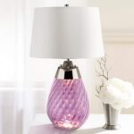 PLUM ART GLASS SMALL TABLE LAMP