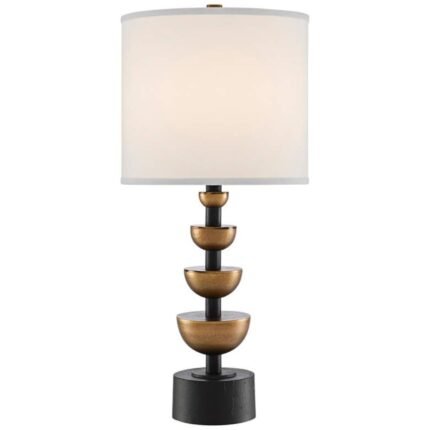 CHASTAIN BRASS AND BLACK MODERN LAMP