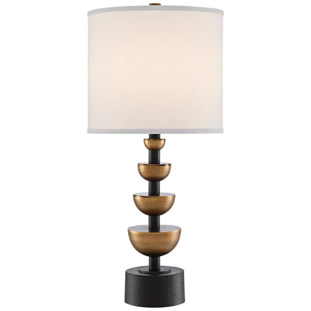 1 CHASTAIN BRASS AND BLACK MODERN LAMP