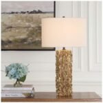 ECHO METALLIC GOLD TABLE LAMP