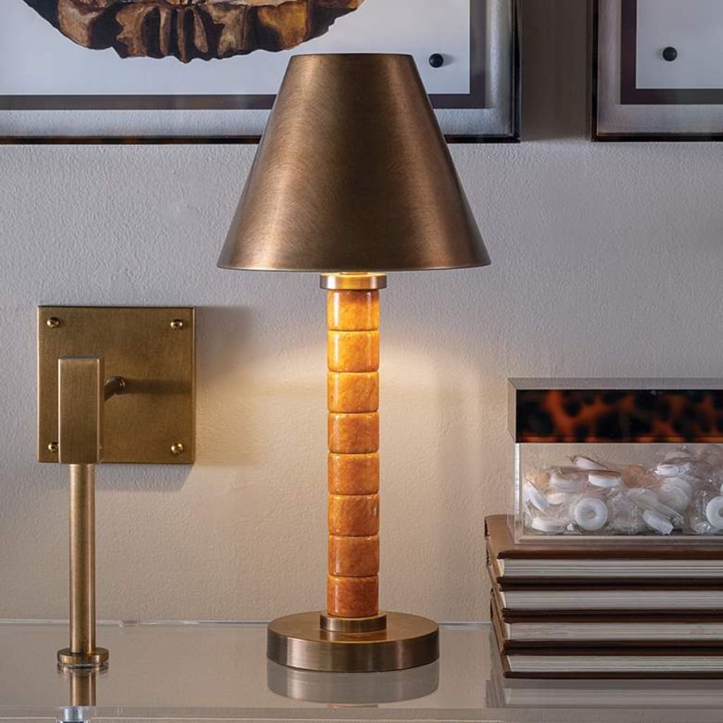 1 AMBER ATONE ACCENT TABLE LAMP
