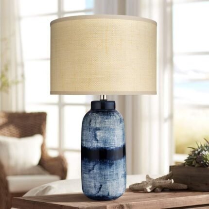 INDIGO BLUE CERAMIC TABLE LAMP