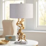 TWISTED VINES BRIGHT GOLD LEAF TABLE LAMP