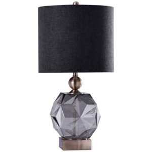 SMOKED GRAY GLASS TABLE LAMP