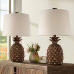 BROWN PINEAPPLE ACCENT TABLE LAMP