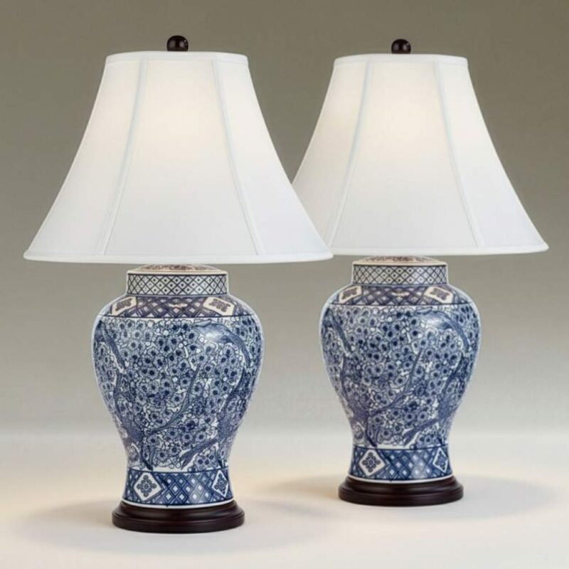 BARNES AND IVY GARDEN BIRD PORCELAIN LAMP