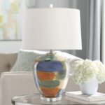 RAINBOW MULTI COLOR PORCELAIN TABLE LAMP