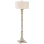 COASTAL RUSTIC PICKLED WOOD FLOOR LAMP