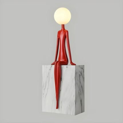 ABSTRACT RESIN LED FLOOR LAMP RED