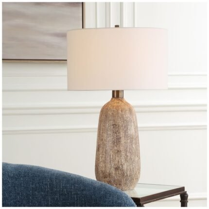BROWN CERAMIC TABLE LAMP